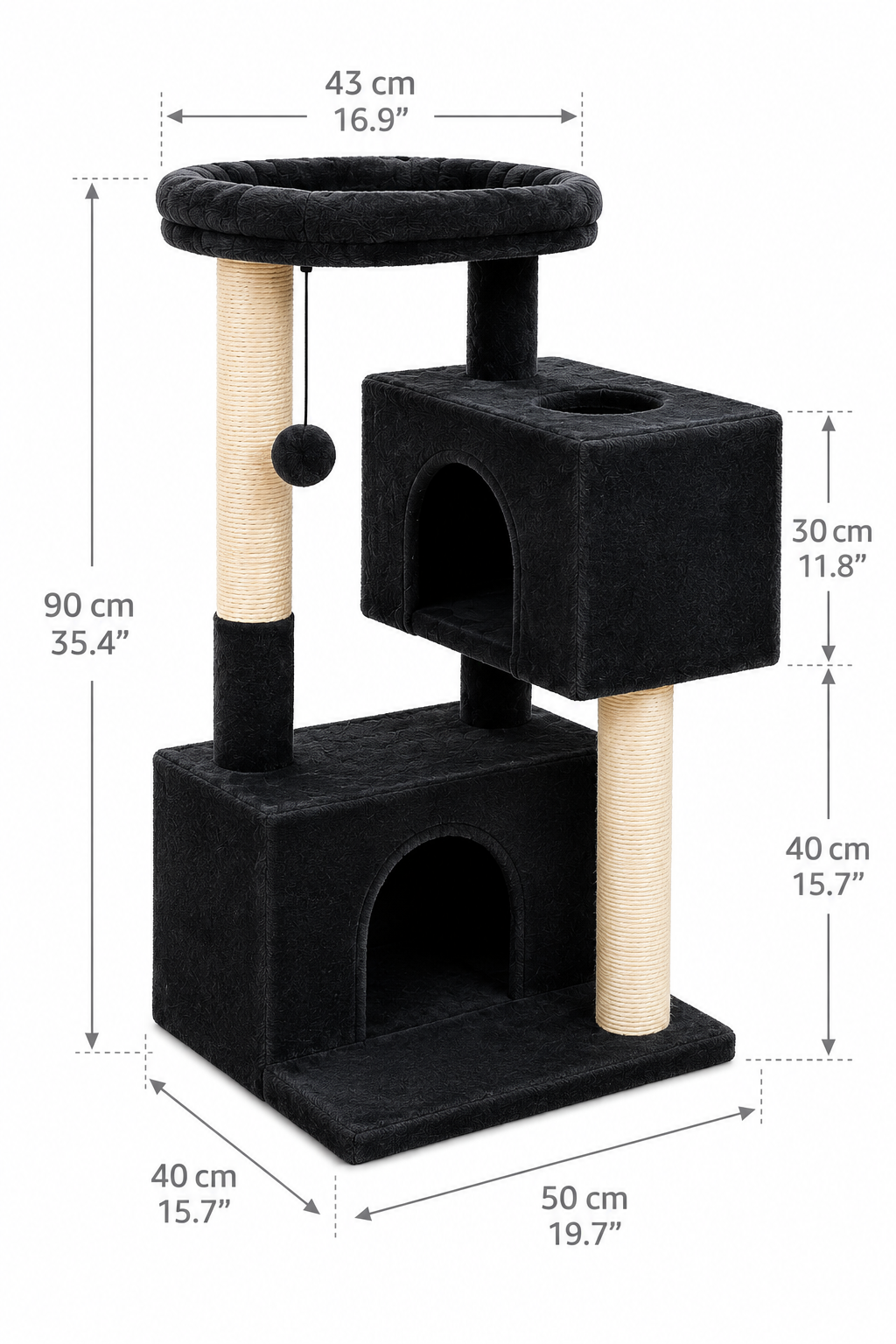 Cat Tree for Large Cats β Indoor Cat Tower with 2 Large Condos, Scratching Posts & Large Perch