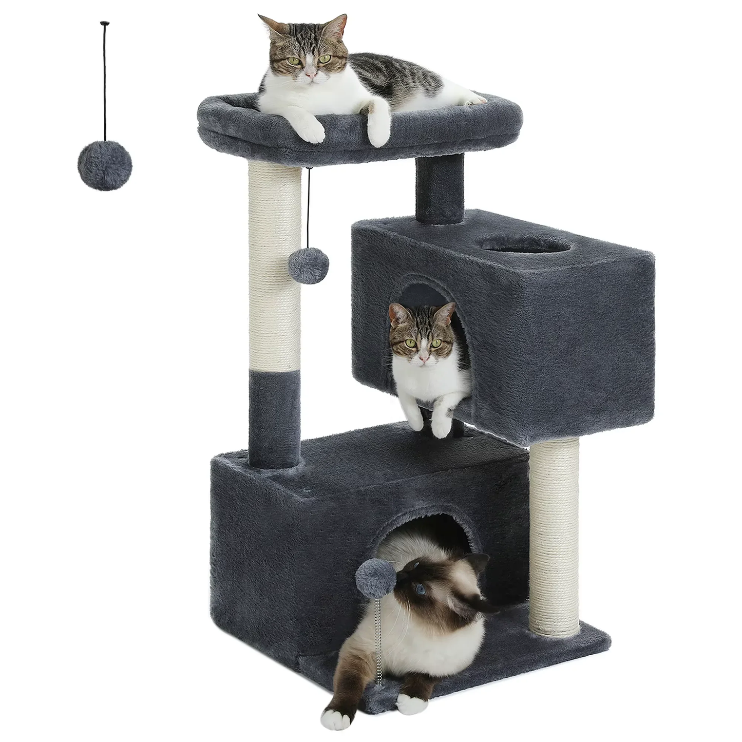 Cat Tree for Large Cats – Indoor Cat Tower with 2 Large Condos, Scratching Posts & Large Perch