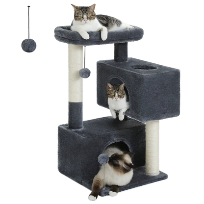 Cat Tree for Large Cats – Indoor Cat Tower with 2 Large Condos, Scratching Posts & Large Perch
