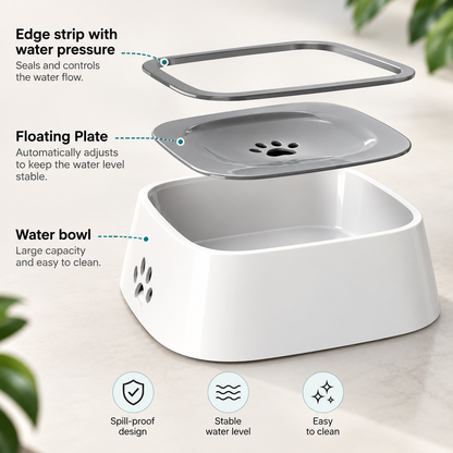 Floating Dog Water Bowl – Slow Drinking, Splash-Resistant, Non-Skid & Large Capacity