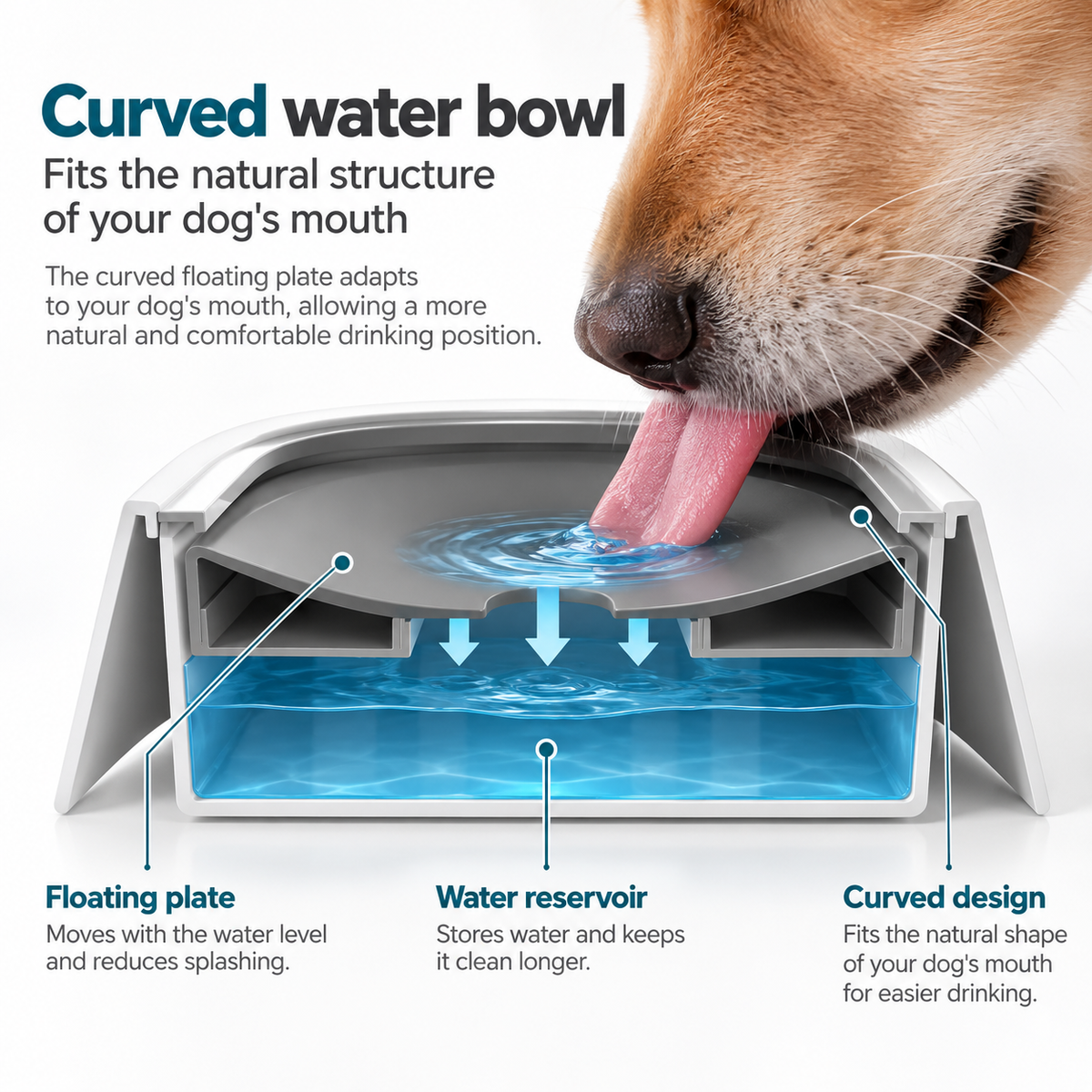 Floating Dog Water Bowl – Slow Drinking, Splash-Resistant, Non-Skid & Large Capacity